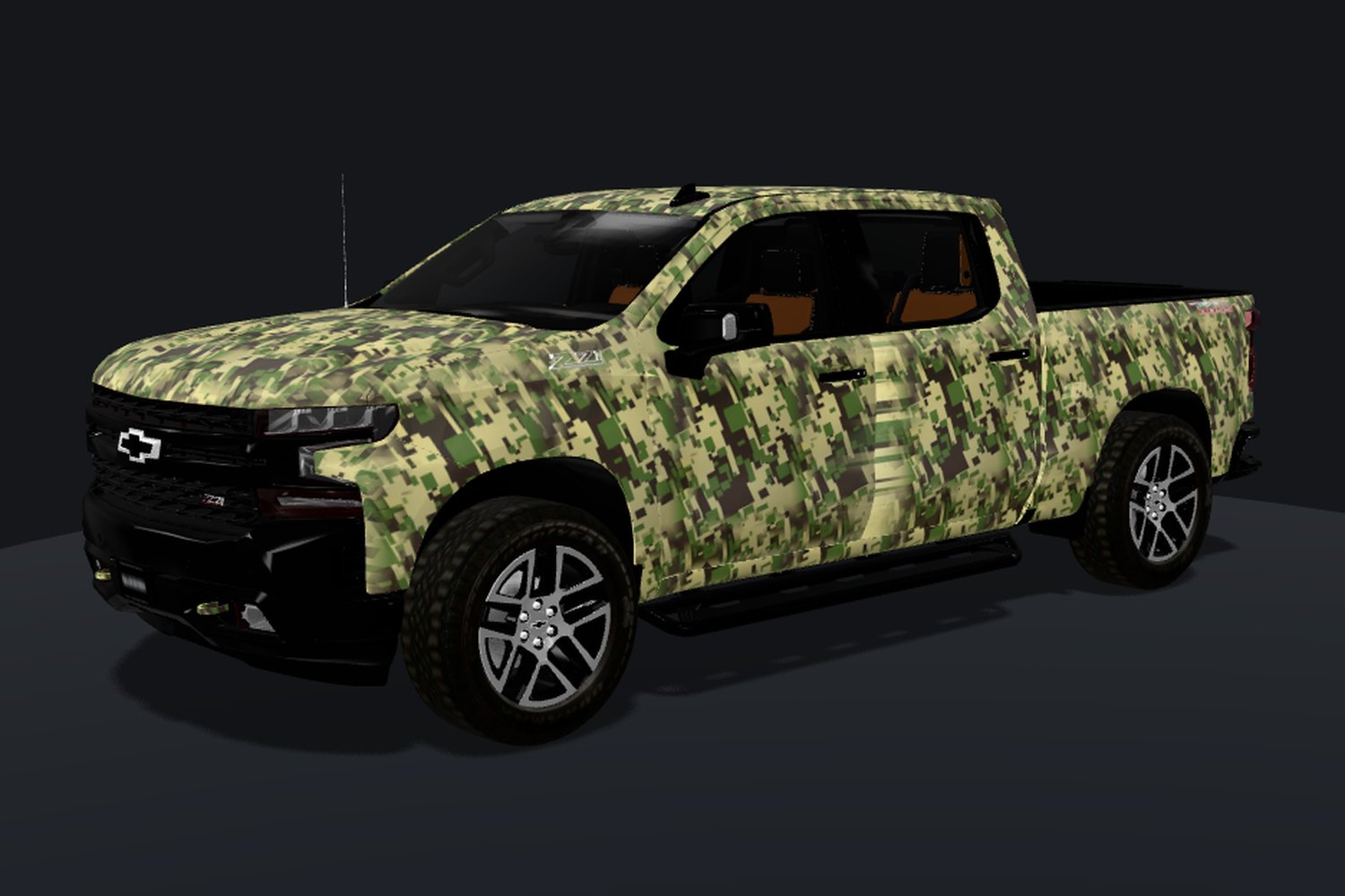 Chevy Silverado wrapped in green digital camo